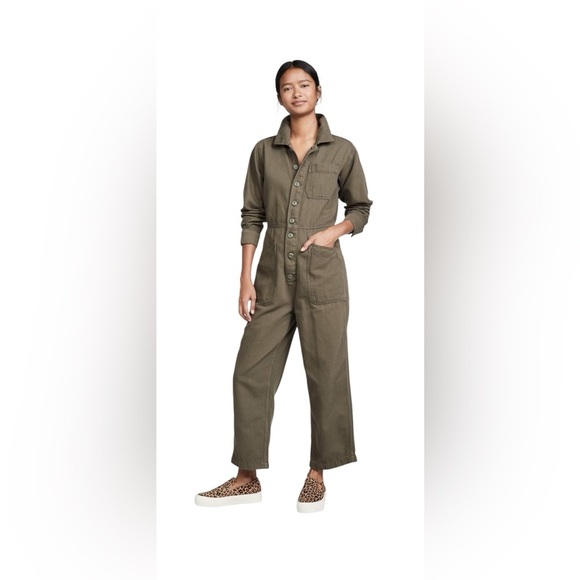 Free People Women's Gia Jumpsuit- Army Green Coveralls- Size XS - Picture 5 of 16